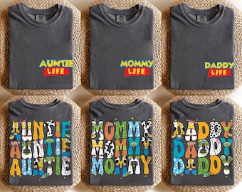 Retro Toy Story Auntie Uncle Shirt, Jessie Woody Buzz Graphic Tee, Funny Disney Family Gift, Aunt Uncle Life Matching Comfort Colors Tee
