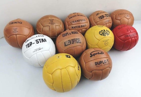 Handmade Historical World Cup Soccer Ball Set: 1930-1966 Leather