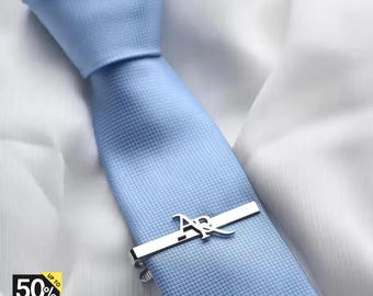 Custom Tie Clip, Personalized Initial Tie Clip, Gold Silver Stainless Steel Engraved Tie Bar, Wedding Gift for Men
