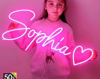 Custom Neon Name Sign, Personalized Name LED Neon Night Light, Name Sign, Neon Name Sign for Bedroom - Birthday, Wedding Gifts