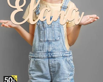 Wooden Name Sign, Handcrafted with Elegant Cursive Lettering, Custom Name Sign, Nursery Name Sign, Home Decor or Gifts, Name Sign