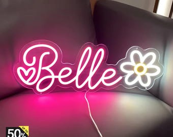 Neon Name Sign, Personalized Name Text Logo LED Neon Lamp, Custom Name Sign for Bedroom, Name Sign – Gift for Birthday, Wedding