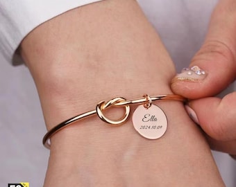 Naamhanger manchetarmband met geboortesteen aanpassen, gepersonaliseerde verstelbare roestvrijstalen armbanden, aangepaste naamarmband, cadeau voor haar