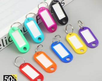 Colorful Keychain Tag, Plastic Number Key Tag, Handwritten Name Label, Luggage ID Tag, Custom Keychain