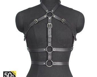 Chest Harness Belt Women, Punk Waist Corset Belt PU Leather, Body Harness Suspenders, Festival Outfit, Streetwear Accessory