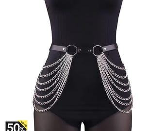 Waist Chain Belt for Women, Gothic Corset Belt Harness, Waist Belt Thigh Harness, Festival Outfit, Waist Chain, Body Jewellery