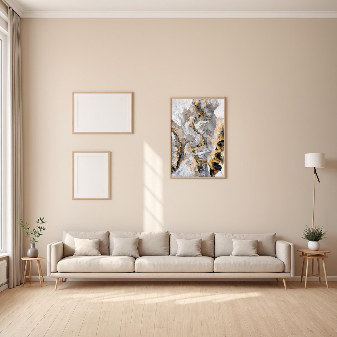 Wall Art Mockup Bundle | 5 PSD Mockups | Minimalist Living Room Mockup ...