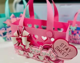 Bolso de mano/monedero de papel con forma de corazón en 3D