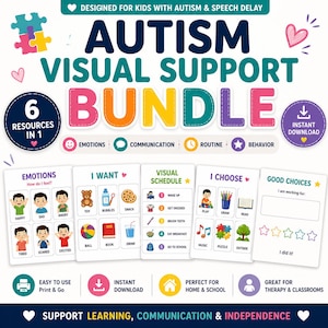 Autism PECS Cards | Visual Schedule Bundle | Communication Cards | I Want I Need Printable | Speech Delay | Special Education