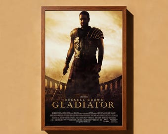 Gladiator Poster, Wall Art Decor, Vintage Inspired Movie, Film Poster, Minimalist Movie Posters, Canvas Print