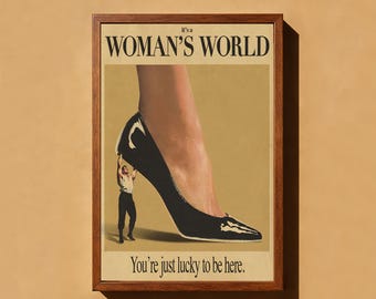 Woman's World, Retro Poster, Vintage Wall Art Print,  Feminit Poster, Aesthetic Decor, Bedroom Apartment Trendy Girly Prints