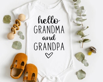 hello grandma and grandpa onesie