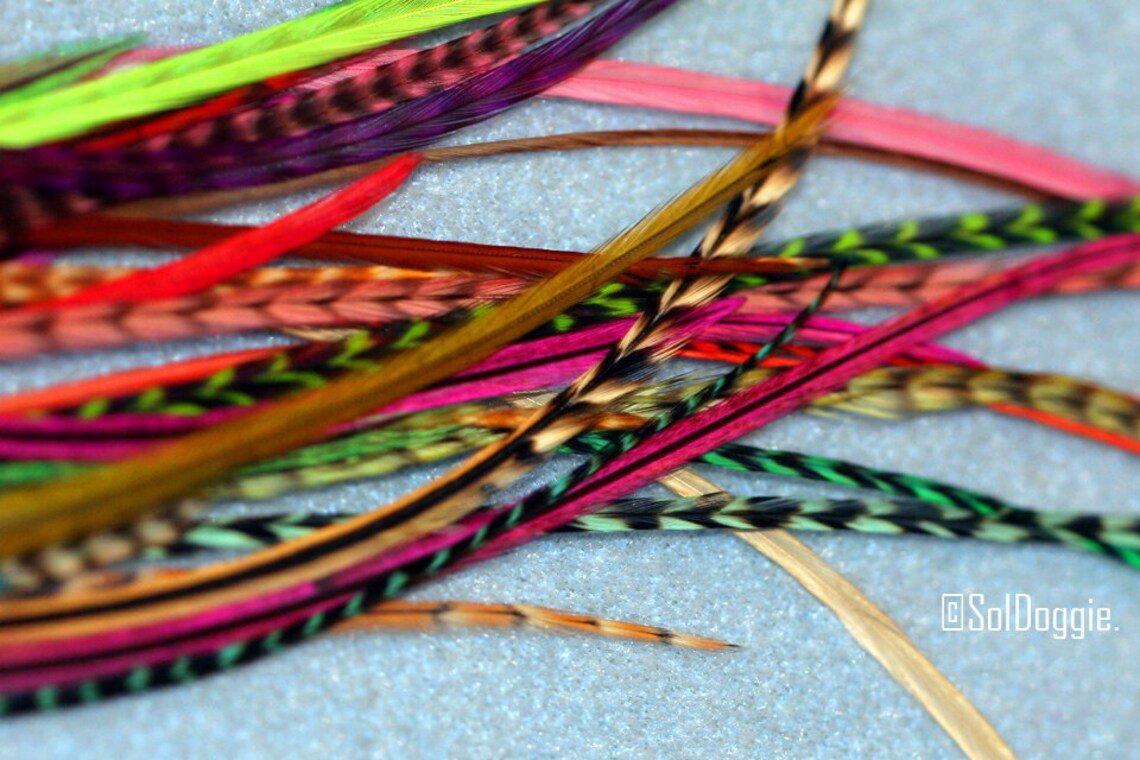 Long Feather Extensions Bulk Hair Feathers Hair Accessories Etsy
