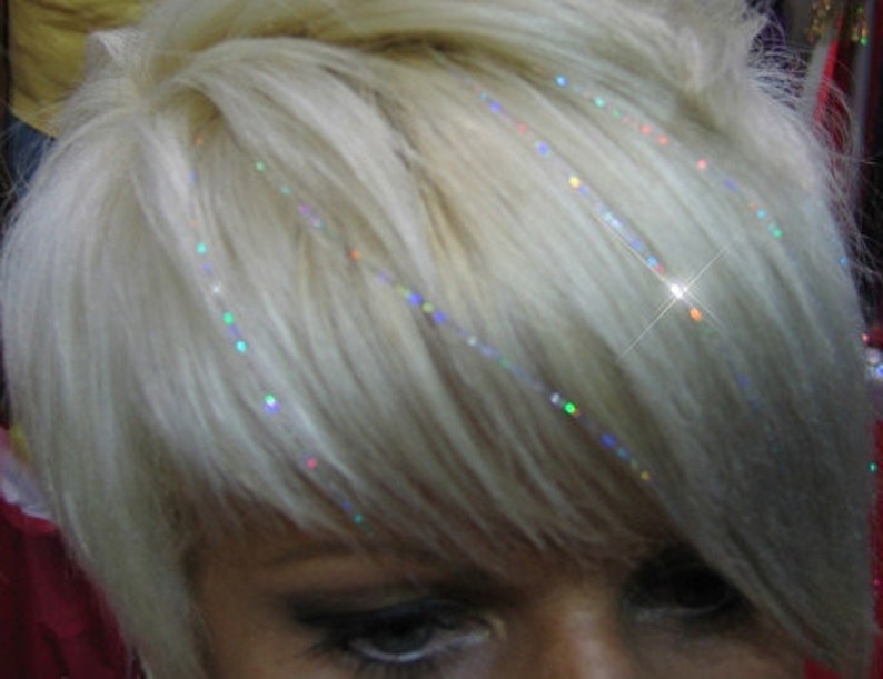 Hair Tinsel, 10 Long Strands for Festival Hair Accessory image 3