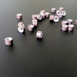 Crimp Beads Brown Silicone Lined Hair Beads Micro Links Hair Supplies Medium Brown Qty20