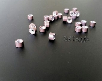 Crimp Beads Brown Silicone Lined Hair Beads Micro Links Hair Supplies Medium Brown Qty20