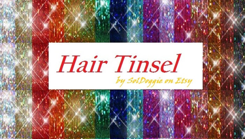 Hair Tinsel, 10 Long Strands image 4