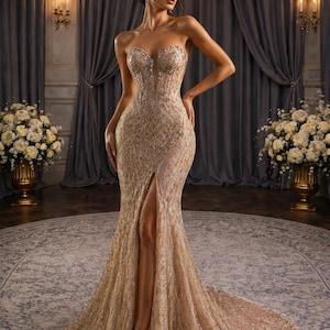 champagne reception dress code Grand Champagne Gold Reception Bridal Gown (D-01) Ammara Khan