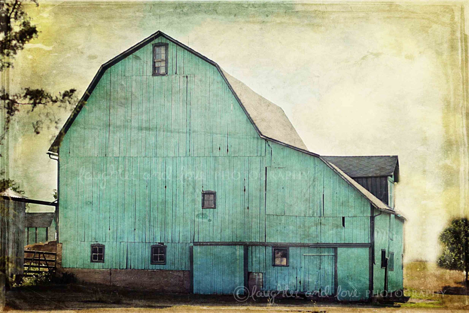 Aqua Barn Photo Rustic Farmhouse Photography Mint Turquoise - Etsy