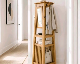 Eingangsbereich Flur Baum Holzbearbeitungspläne | Garderobe, Spiegel & Schirmständer DIY