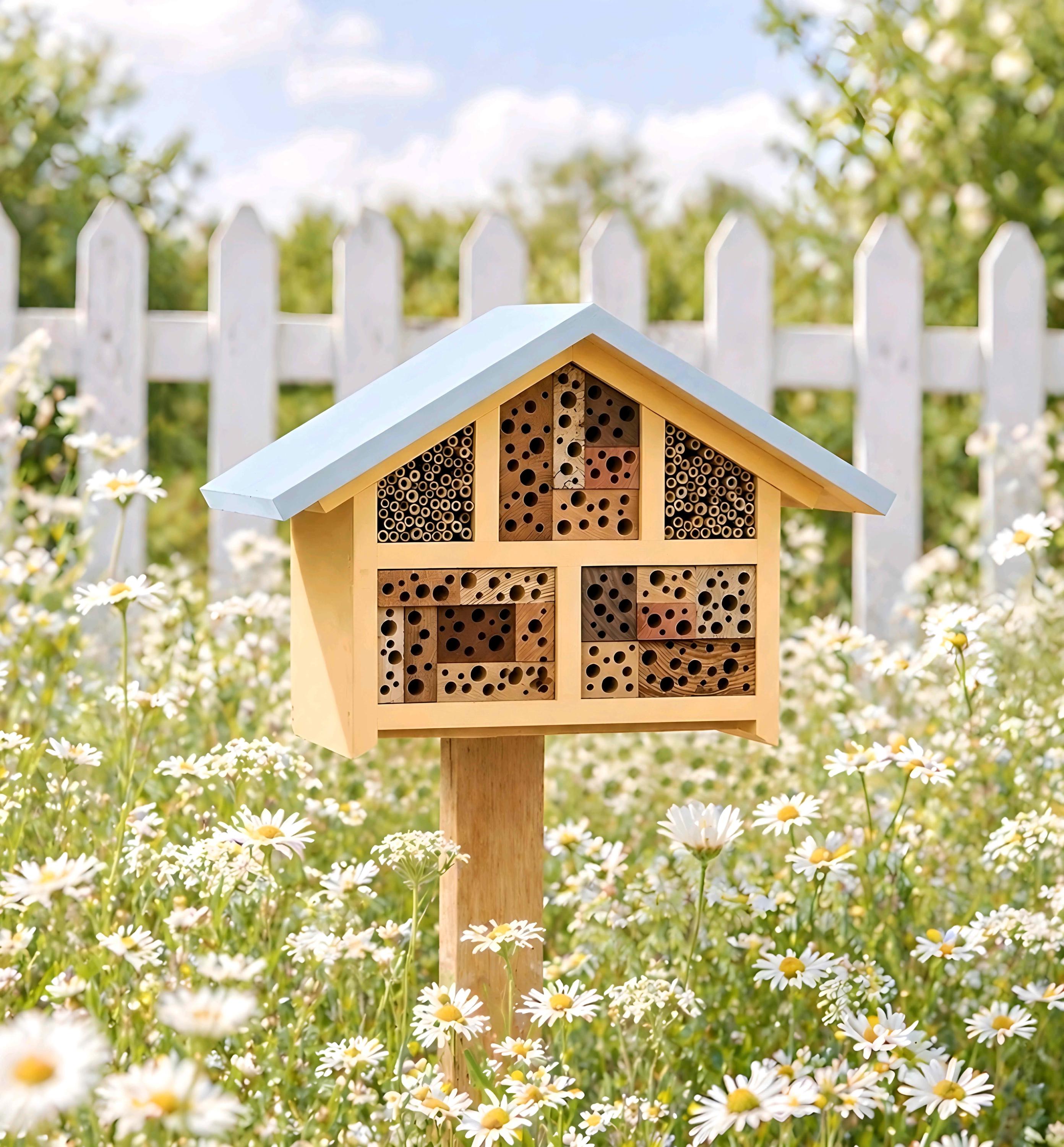 Bee House Wooden Plans | DIY Pollinator House Blueprint | Garden Bee ...