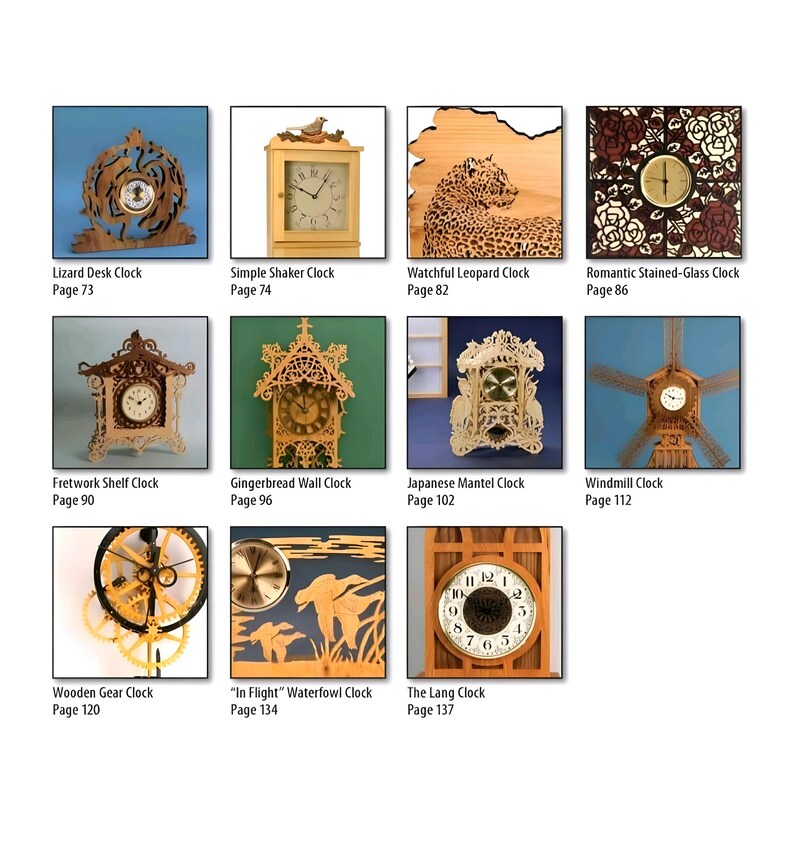Razorback Clock Pattern 31 Scroll Saw Clock Plans Bundle | Printable Woodworking Patterns | DIY ...