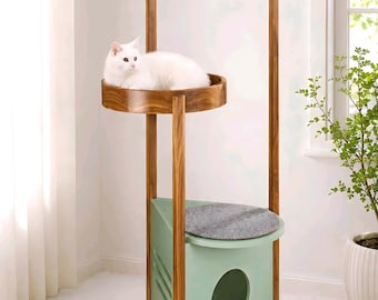 Projetos de Torres Modernas para Gatos | Móveis para Condomínio de Gatos Faça Você Mesmo | Árvore de Madeira para Gatos (PDF)