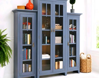Projeto de marcenaria para vitrine moderna | Estante com porta de vidro (PDF)