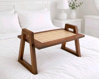 Bandeja de servir de cama de madeira | Bandeja de café da manhã faça você mesmo | PDF de mesa dobrável para colo