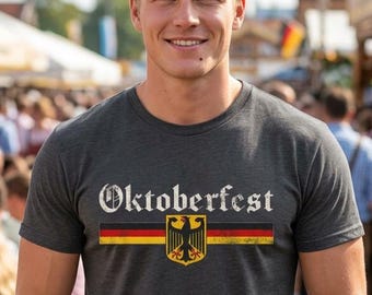 Oktoberfest Eagle Emblem T-Shirt | German Flag Stripes Bavaria Bier Garten October Fest Gift