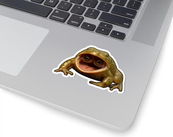 Frog with Eyes in Mouth Wide-Mouthed American Toad Kiss-Cut Sticker | Genetic Macromutation Funny Amphibian Decal Science Gift