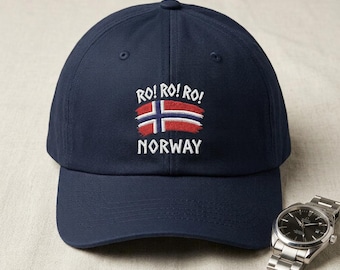 Ro! Ro! Ro! Norway Soccer Fan Flag Embroidered Classic Dad Cap | Norwegian Pride World Cup 2026 Gift