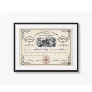 Stampa artistica vintage di Bitcoin – Certificato del sindacato di mining Satoshi