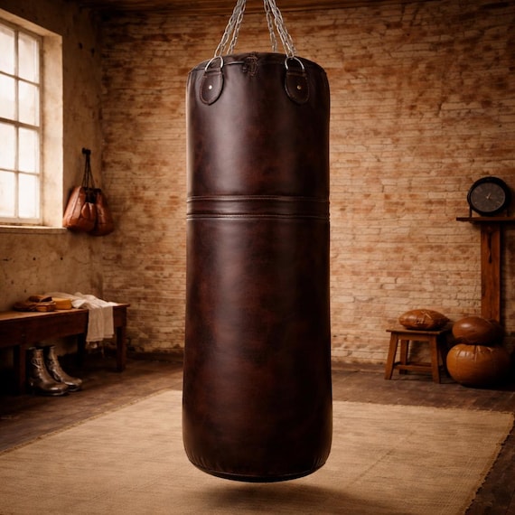 Vintage Cowhide Leather Heavy Duty Boxing Training Bag – Gym Equipment
