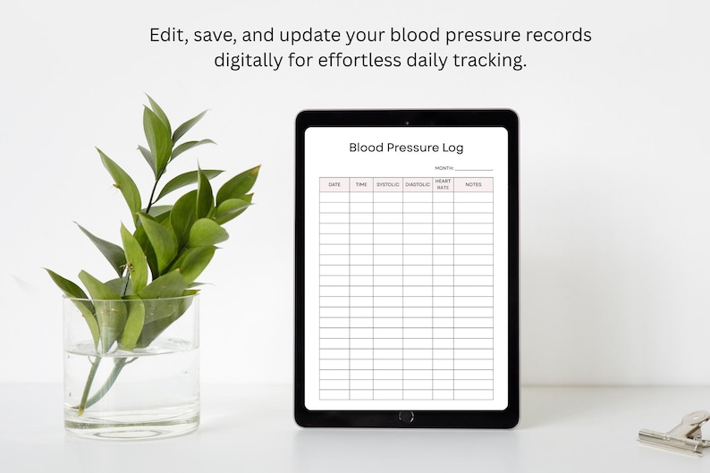 Blood Pressure Log Printable PDF & Canva Editable | BP Tracker ...