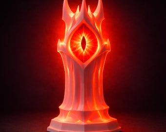 Sauron Eye Tower Night Light, Fantasy LED Lamp, USB Color Changing Gothic Decor, LOTR Inspired Desk Light, Gamer Room Ambient Lamp Gift