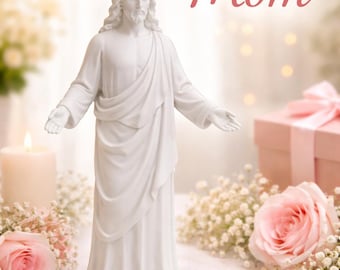Christian Gift for Mom Jesus Statue Religious Gift for Grandma, Faith Gift for Her, Catholic Home Decor, Spiritual Gift Idea, Jesus Figurine