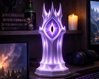 Premium Fantasy Eye Tower Lamp, RGB Color Changing LED Light, Gamer Room Decor, Gothic Ambient Desk Lamp, Unique Gift