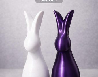 Minimalist Bunny Figurine Set, Modern Rabbit Decor, Aesthetic Home Accent, Unique Gift for Her, Scandinavian Easter Bunny Sculpture