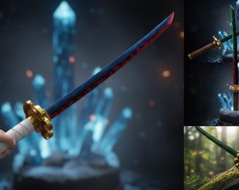 Custom 3D Printed Katana Samurai Sword Hand Painted Japanese Decor and Cosplay Prop Full Size Anime Replica Gamer Gift