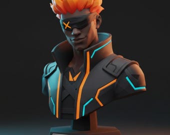 Phoenix bust, valorant character, decorative product.