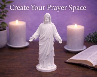 Jesus Statue for Prayer Corner | Christian Home Altar Decor | Spiritual Room Decor, Catholic Figurine, Faith Decor for Home, Jesus Sculpture