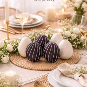 Easter Table Centerpiece Decor – Set of 6 Decorative Eggs, Spring Table Styling, Modern Easter Table Decor, Hostess Decor