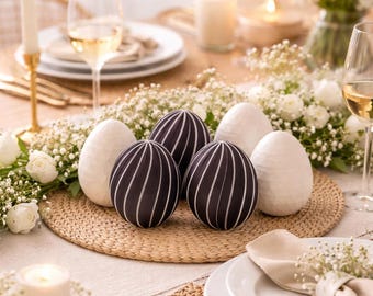 Easter Table Centerpiece Decor – Set of 6 Decorative Eggs, Spring Table Styling, Modern Easter Table Decor, Hostess Decor
