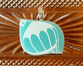 Balloons Pyrex Jewelry Pendant, Aqua broken Vintage 1958 Promo Chip Dip 444, Balloon PyrexJewelry pendant, MCM promo Pyrex charm P662
