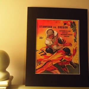 Vintage 1954 Stanford vs Oregon official football program, ready for framing
