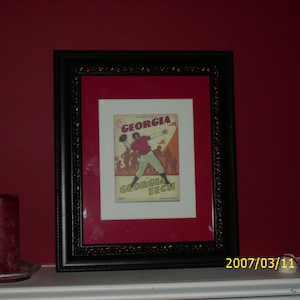 Vintage 1959 Georgia Bulldog-Georgia Tech program print ready for framing
