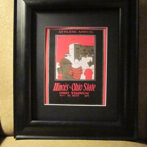 Vintage 1927 Illinois-Ohio State football program print