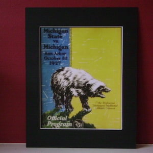 Vintage 1927 Michigan State-Michigan Official football program print ready for framing