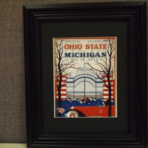 Vintage 1925 Ohio State- Michigan Official football program print ready for framing